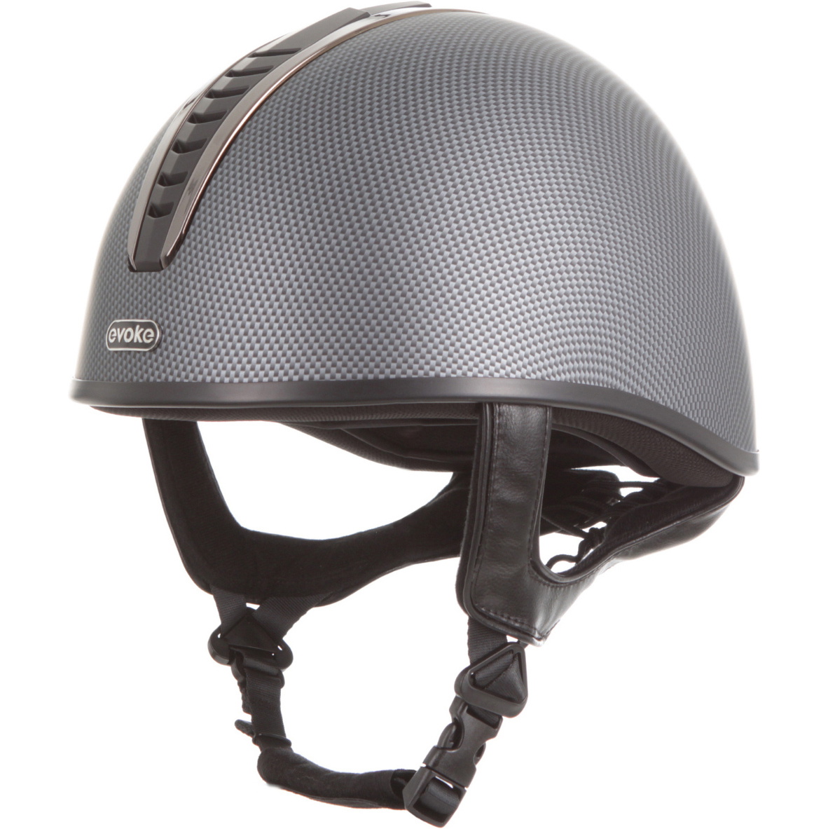 Evoke Unisex Orion Jockey Skull Riding Hat & Liner 200442004 - Carbon / Black / Gunmetal